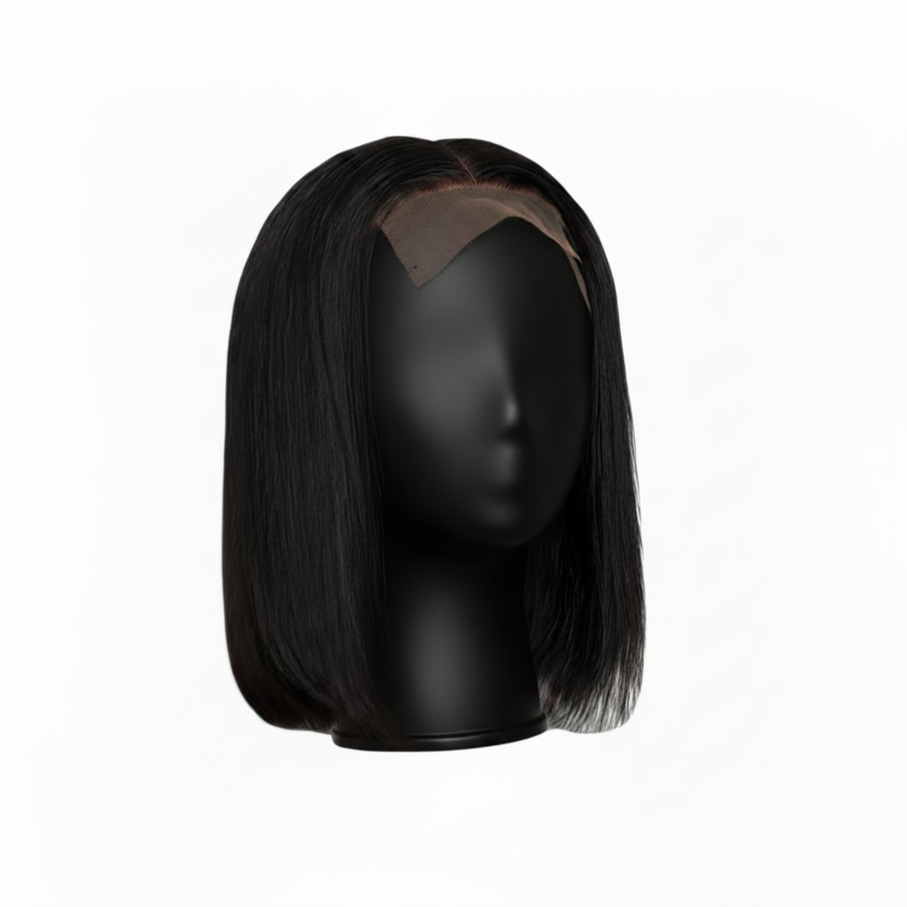 4x4 Vietnamese Bone Straight Virgin Hair Wig - Black