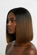 2x6 Vietnamese Bone Straight Virgin Wig - Cafe Mocha/Black Tone