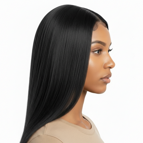 2x6 Vietnamese Bone Straight Virgin Wig - Black